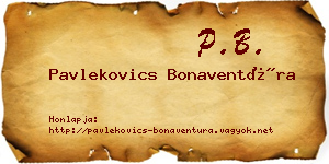 Pavlekovics Bonaventúra névjegykártya